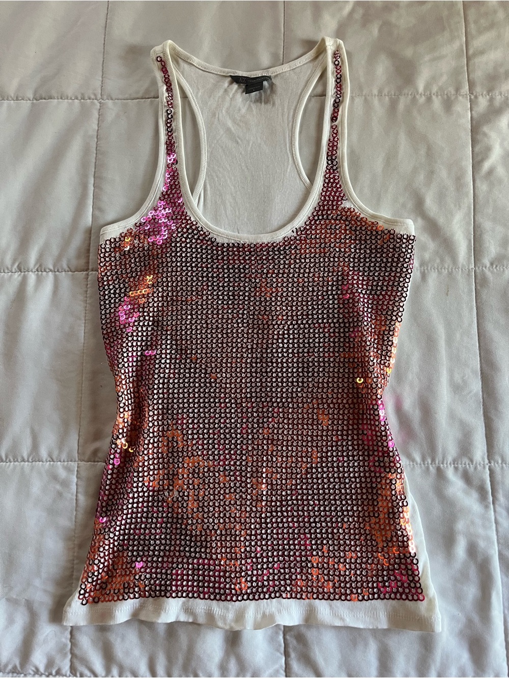 A/X Armani Exchange Sequin Ribbed Tank Top